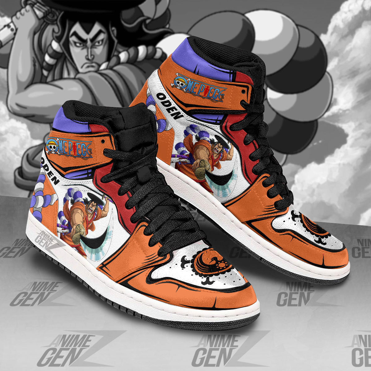One Piece Kozuki Oden JD Sneakers Custom Anime Shoes