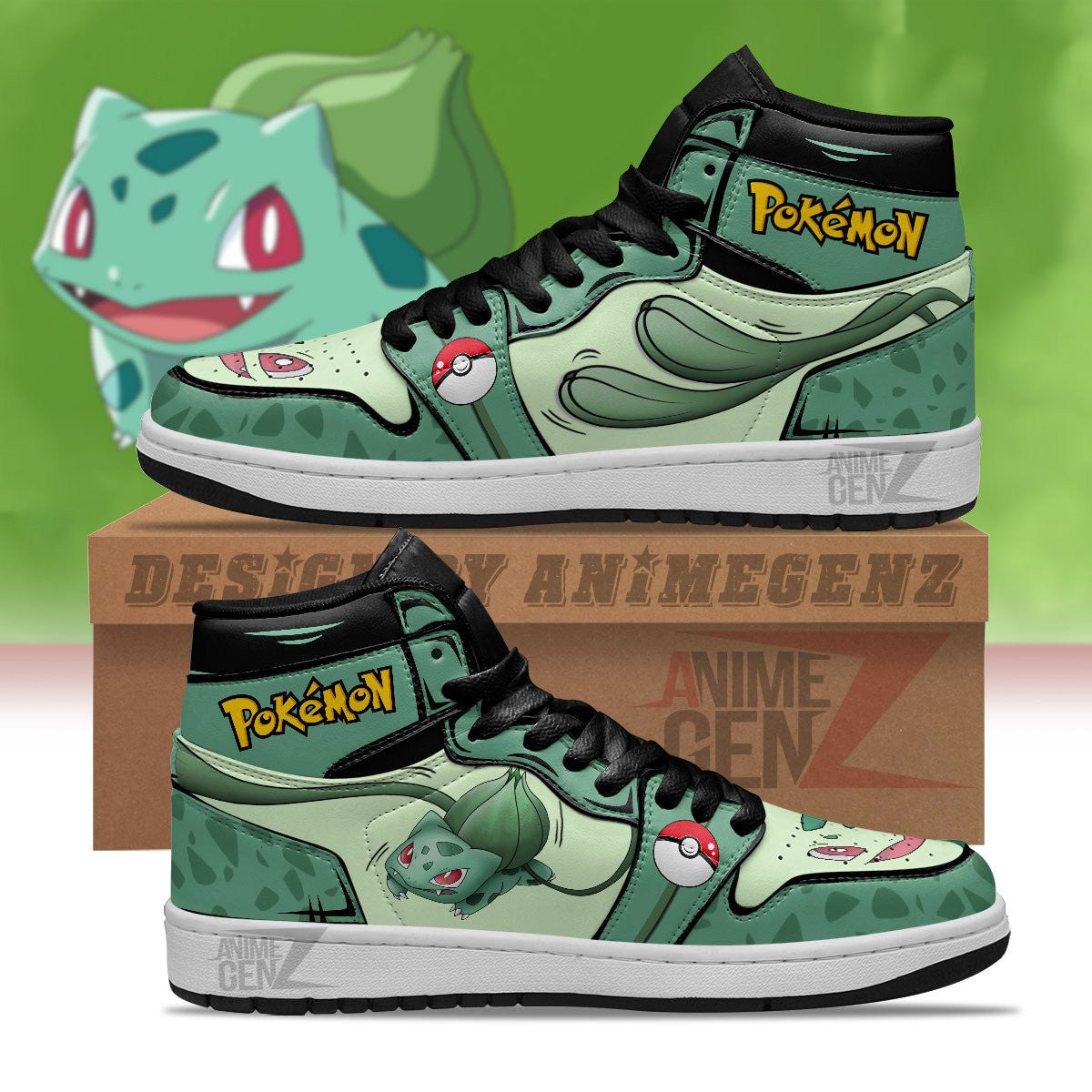 Bulbasaur JD Sneakers Pokemon Custom Anime Shoes