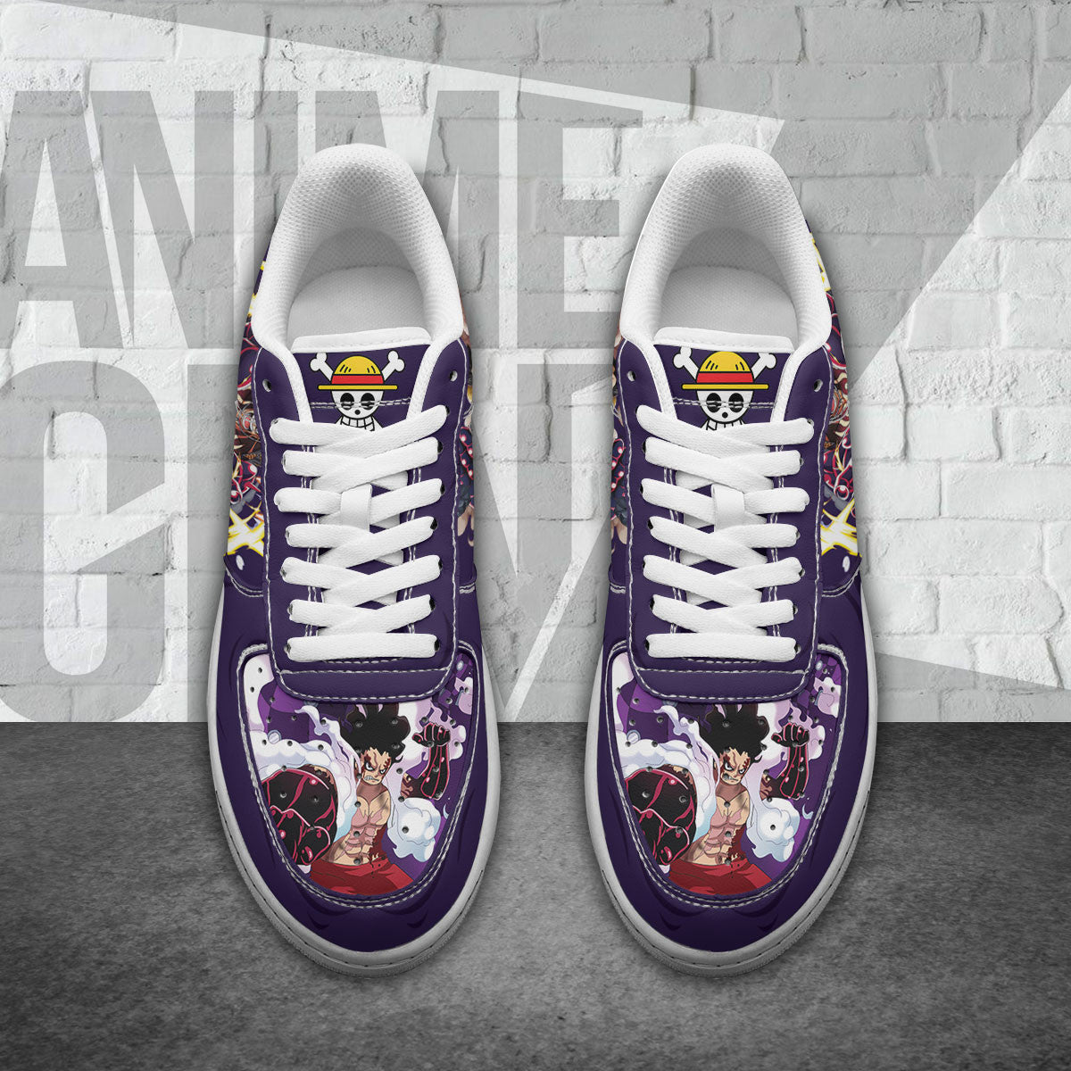 One Piece Luffy Gear 4 Air Sneakers Custom Anime Shoes