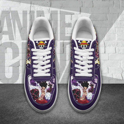One Piece Luffy Gear 4 Air Sneakers Custom Anime Shoes