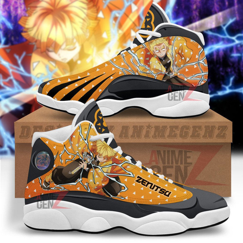 Demon Slayer Air JD13 Sneakers Agatsuma Zenitsu Sneakers Custom Anime Shoes