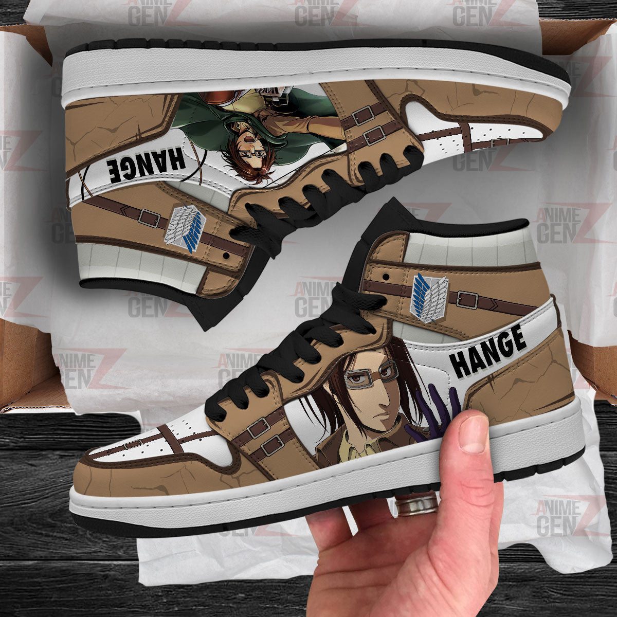 Attack On Titan JD Sneakers Hange Zoe Custom Anime Shoes