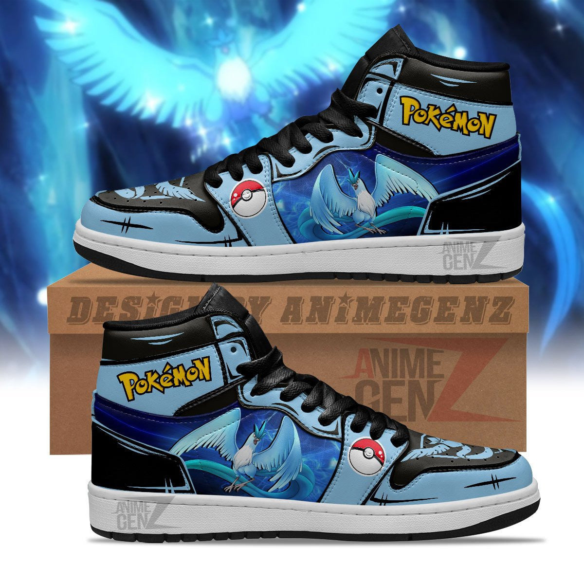 Pokemon Articuno JD Sneakers Custom Pokemon Anime Shoes