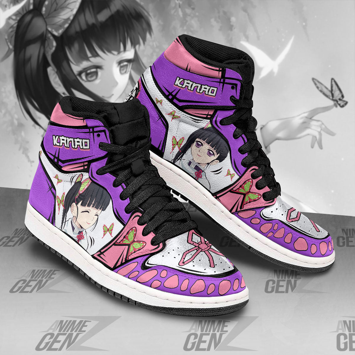 Demon Slayer JD Sneakers Kanao Tsuyuri Custom Anime Shoes