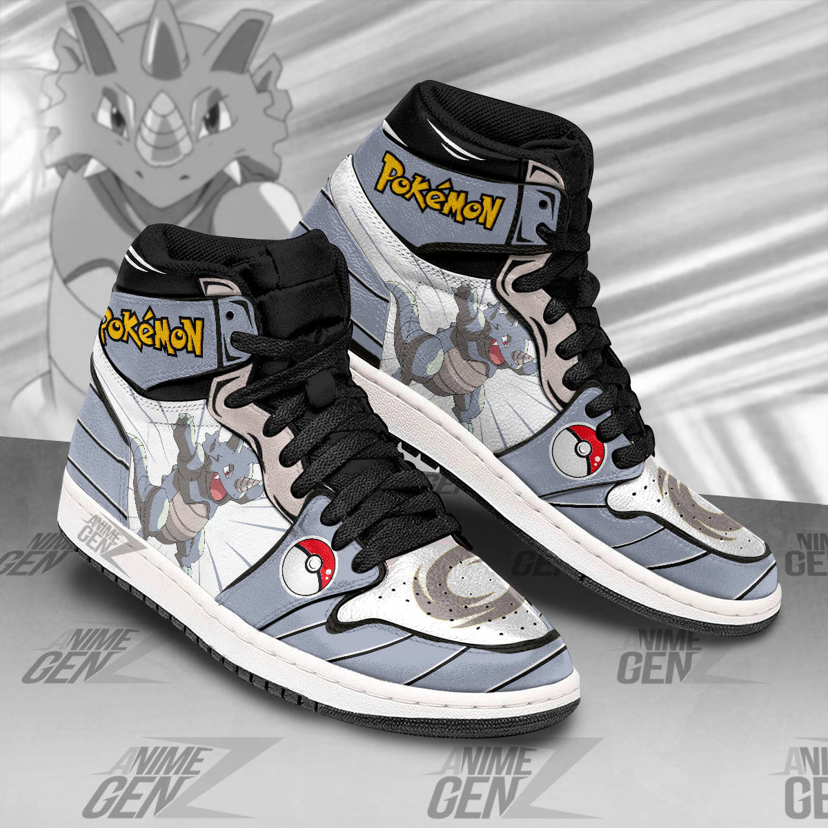 Pokemon Rhydon JD Sneakers Custom Pokemon Anime Shoes