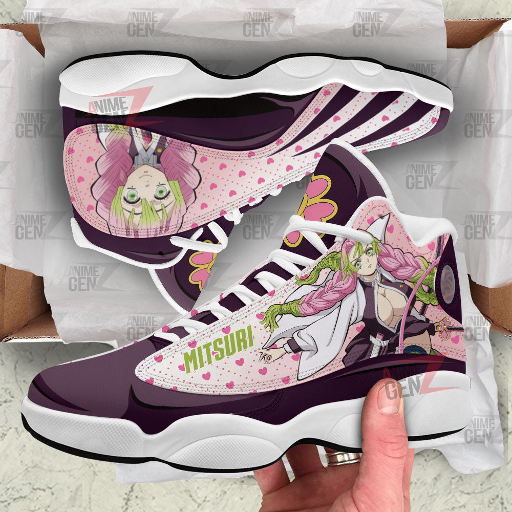 Demon Slayer Air JD13 Sneakers Mitsuri Kanroji Air Jordan 13 Custom Anime Shoes