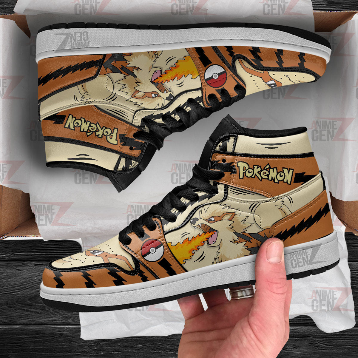 Pokemon Arcanine JD Sneakers Custom Anime Shoes