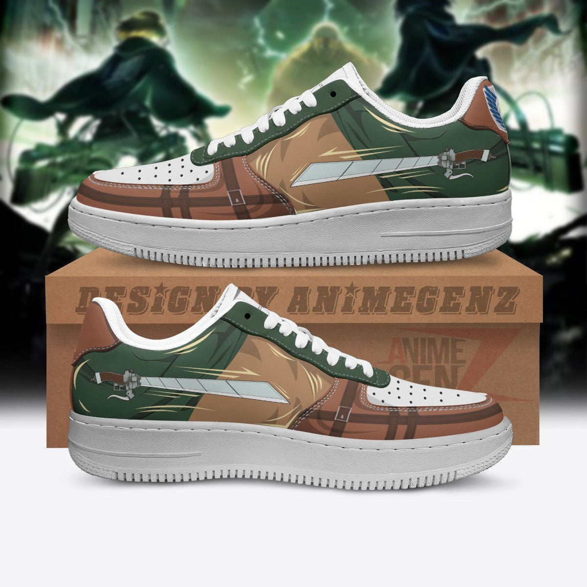 Attack On Titan Air Sneakers Reconnaissance Army Custom Anime Shoes