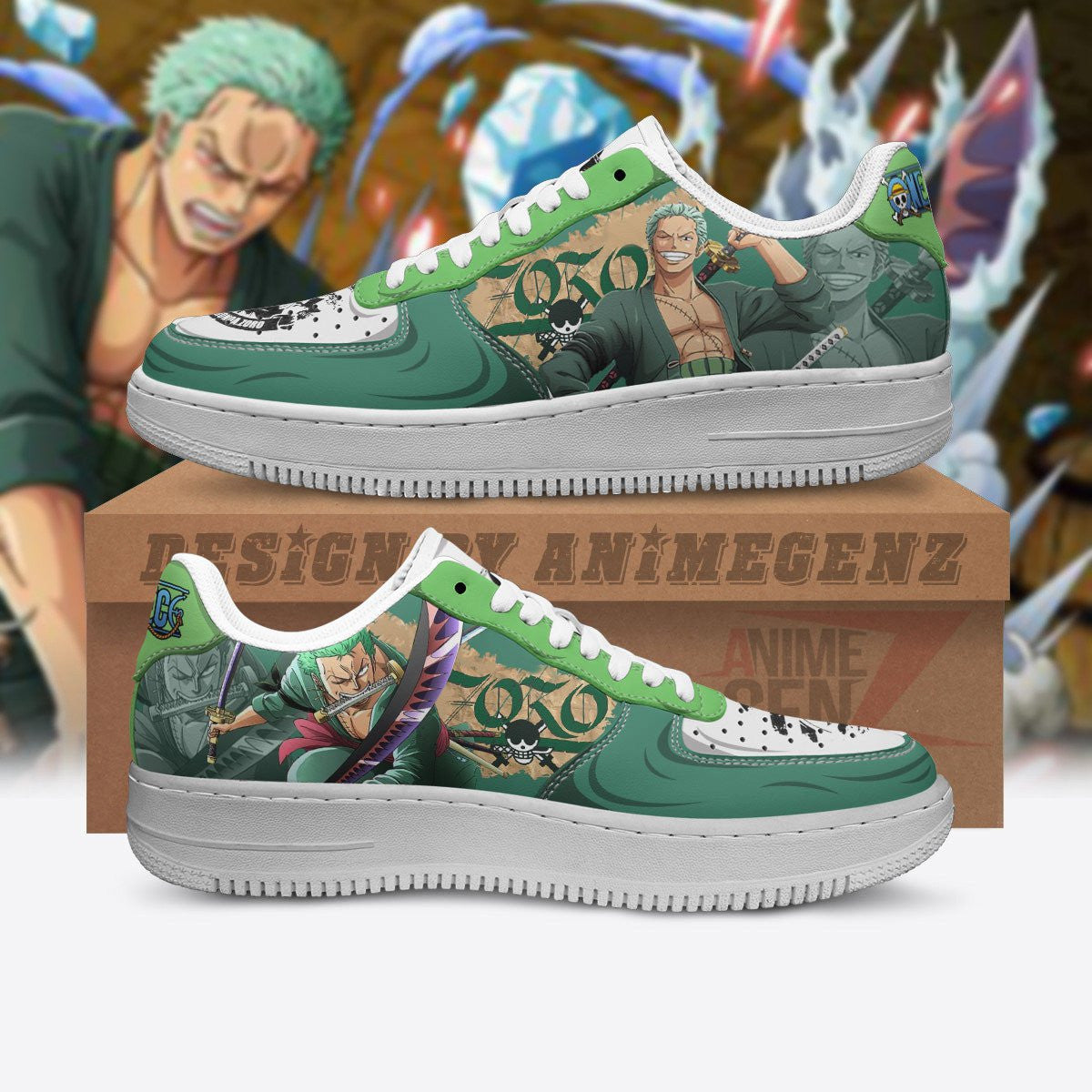 One Piece Zoro Air Sneakers Custom Anime Shoes