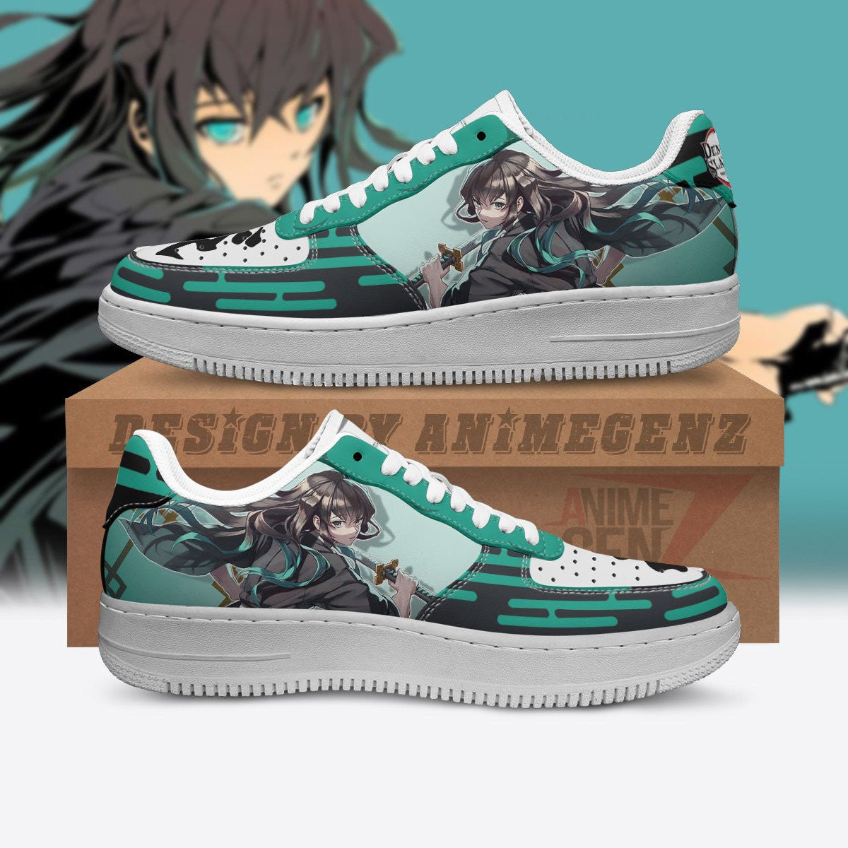 Demon Slayer Muichiro Tokito Air Sneakers Custom Anime Shoes