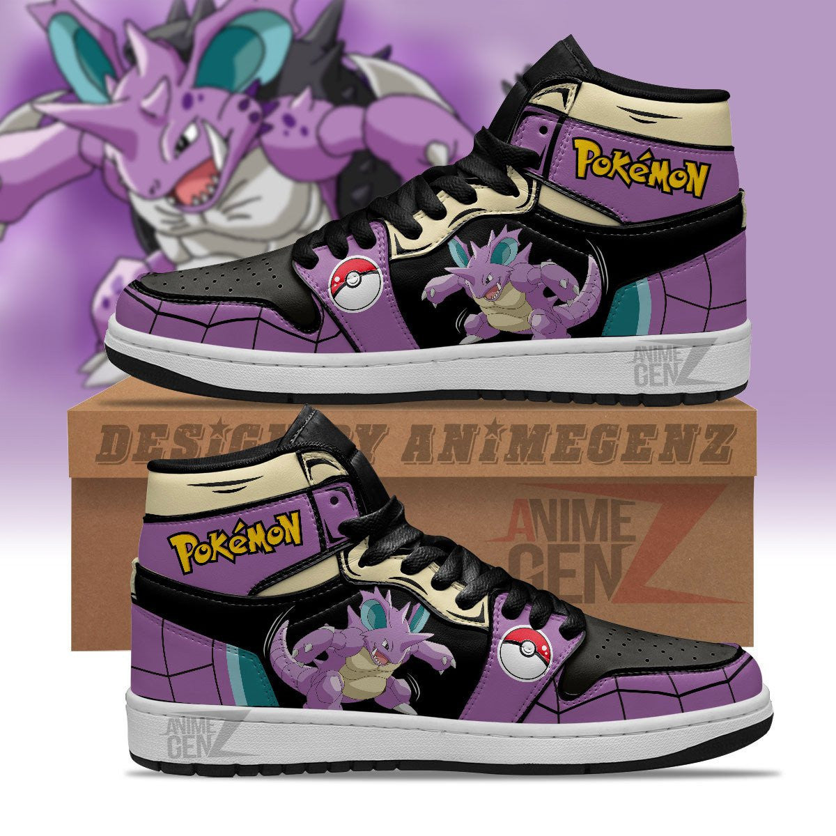 Pokemon Nidoking JD Sneakers Custom Pokemon Anime Shoes