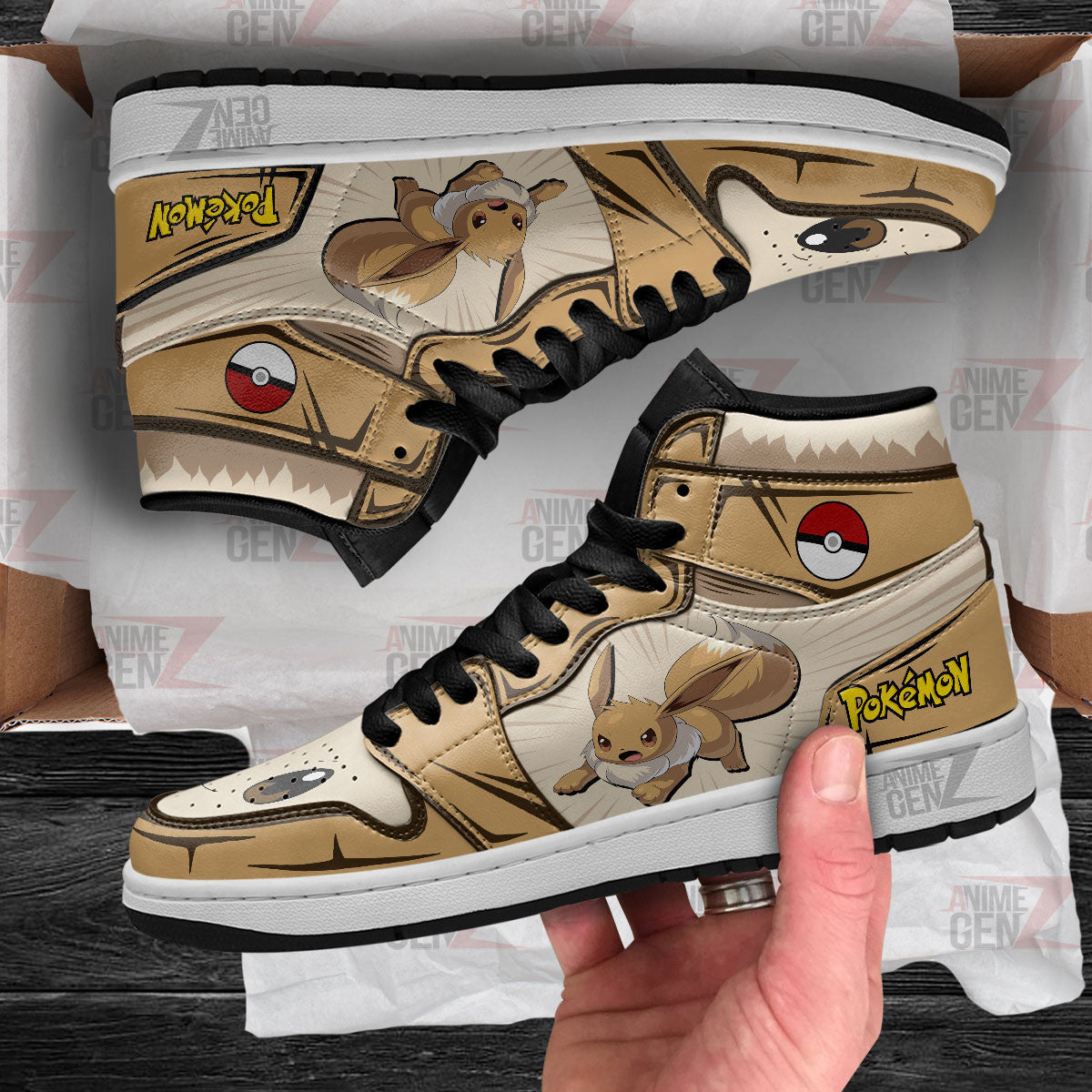 Pokemon Eevee JD Sneakers Custom Anime Shoes