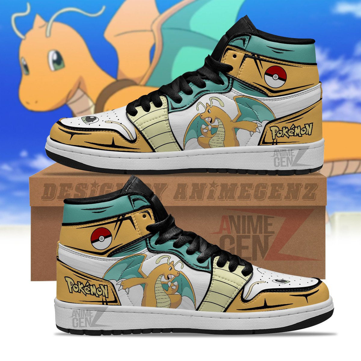 Pokemon Dragonite JD Sneakers Custom Anime Shoes
