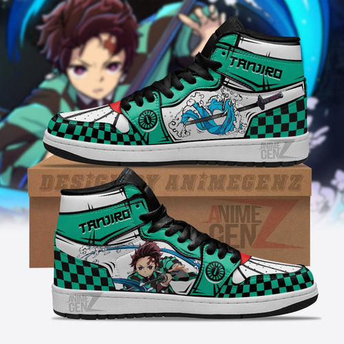 Demon Slayer JD Sneakers Tanjiro Water Breathing Custom Anime Shoes
