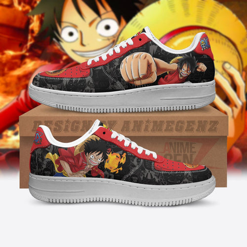 One Piece Lufffy Punch Air Sneakers Custom Anime Shoes