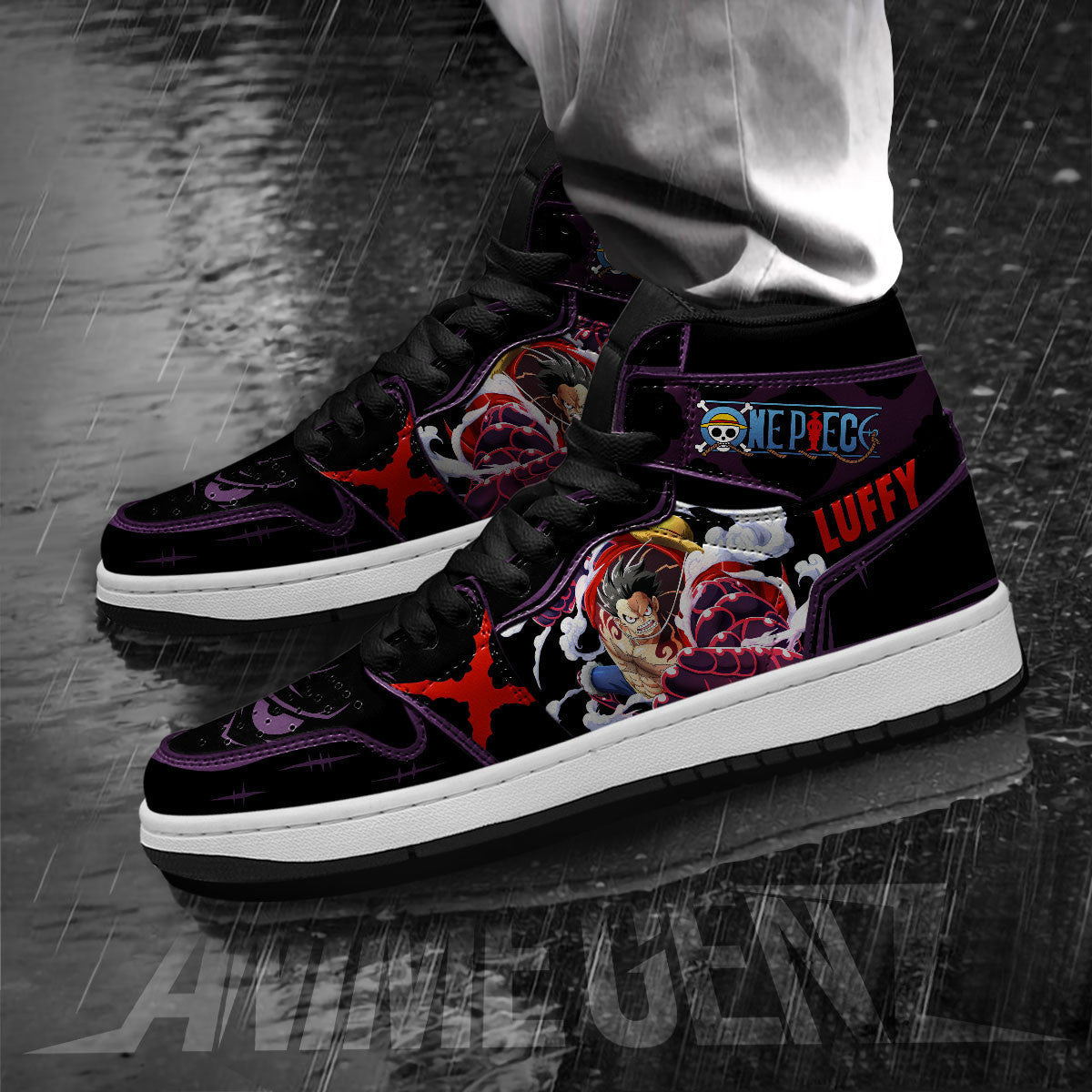 One Piece Monkey D.Luffy JD Sneakers Gear 4 Snake Man Custom Anime Shoes