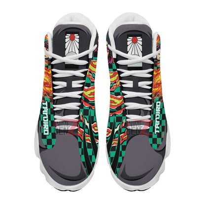 Demon Slayer JD13 Sneakers Kamando Tanjiro Sun Breathing Custom Anime Shoes
