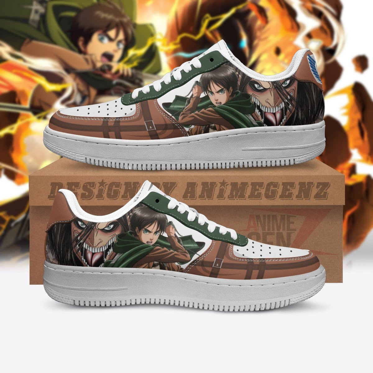 Attack On Titan Eren Yeager Air Sneakers Custom Anime Shoes
