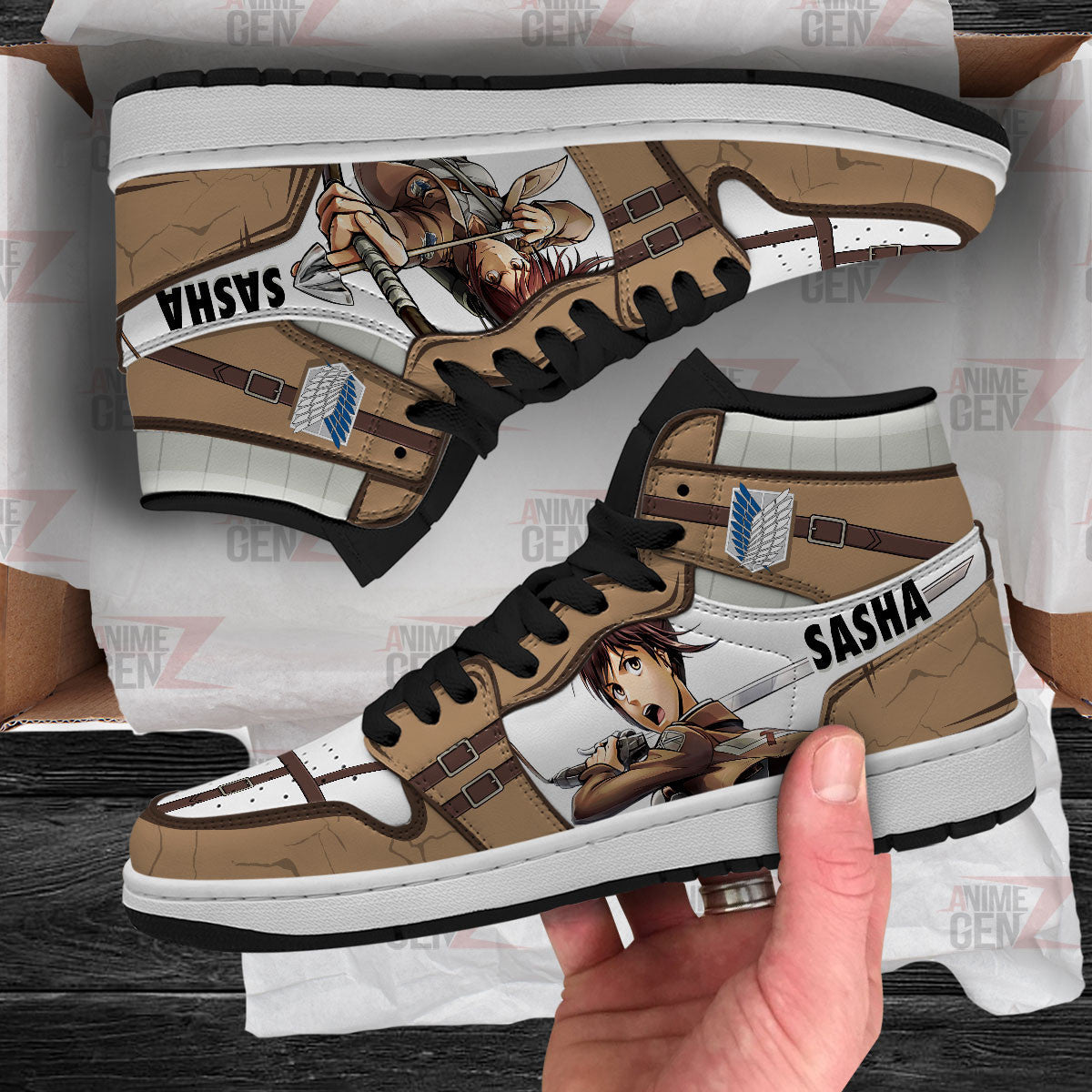 Attack On Titan JD Sneakers Sasha Blouse Custom Anime Shoes