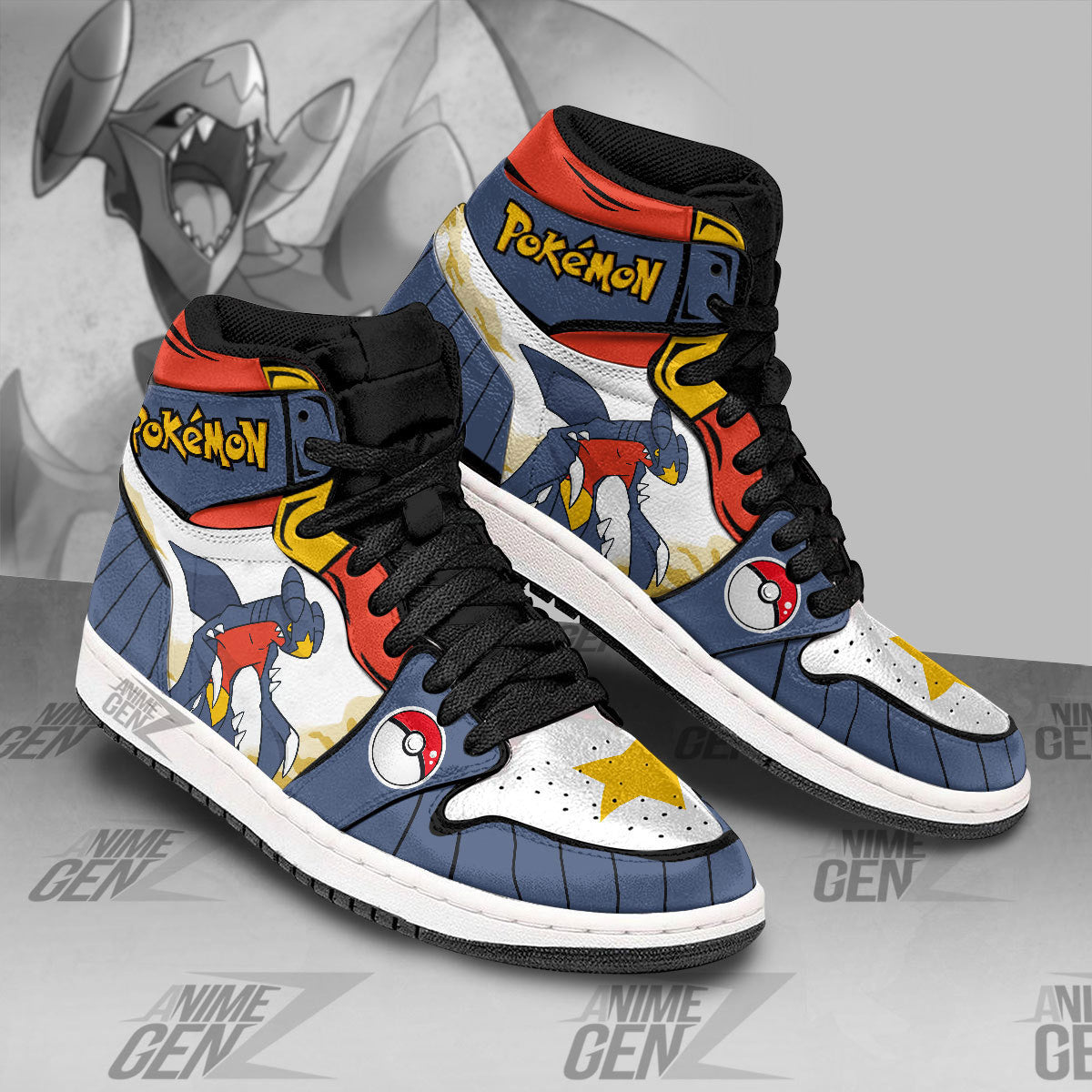Pokemon Garchomp JD Sneakers Custom Pokemon Anime Shoes