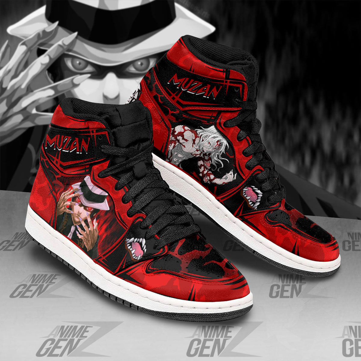 Demon Slayer JD Sneakers Muzan Kibutsuji Custom Anime Shoes