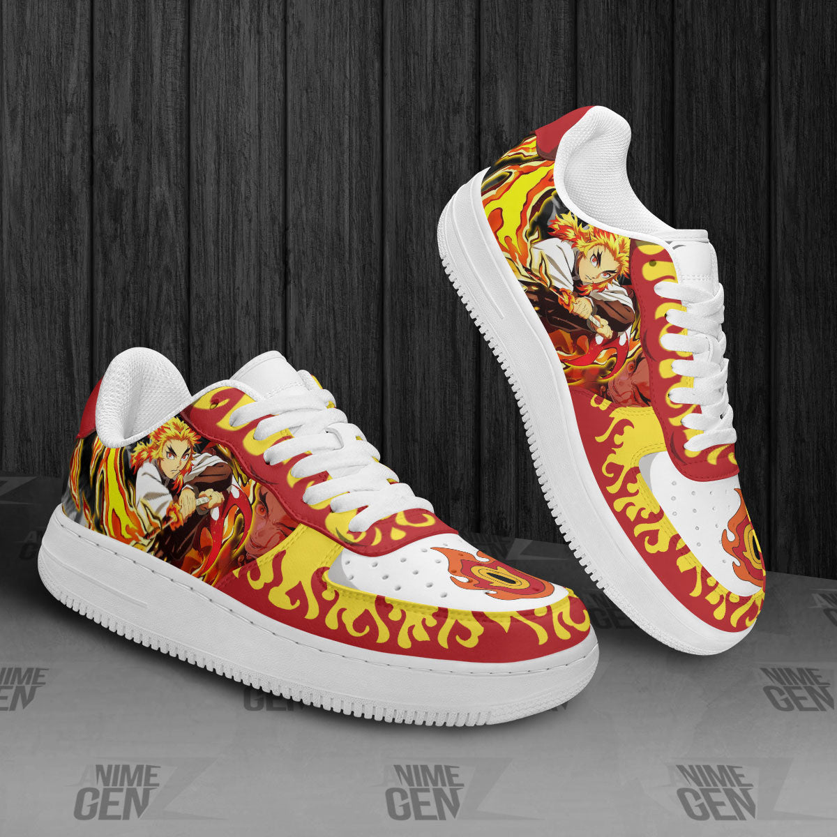 Demon Slayer Rengoku Air Sneakers Custom Anime Shoes