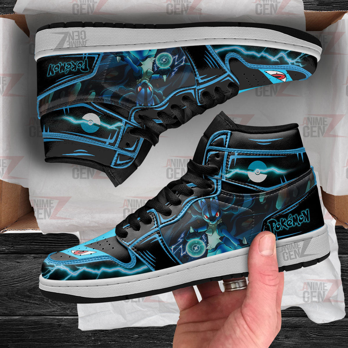 Pokemon Lucario JD Sneakers Custom Anime Shoes