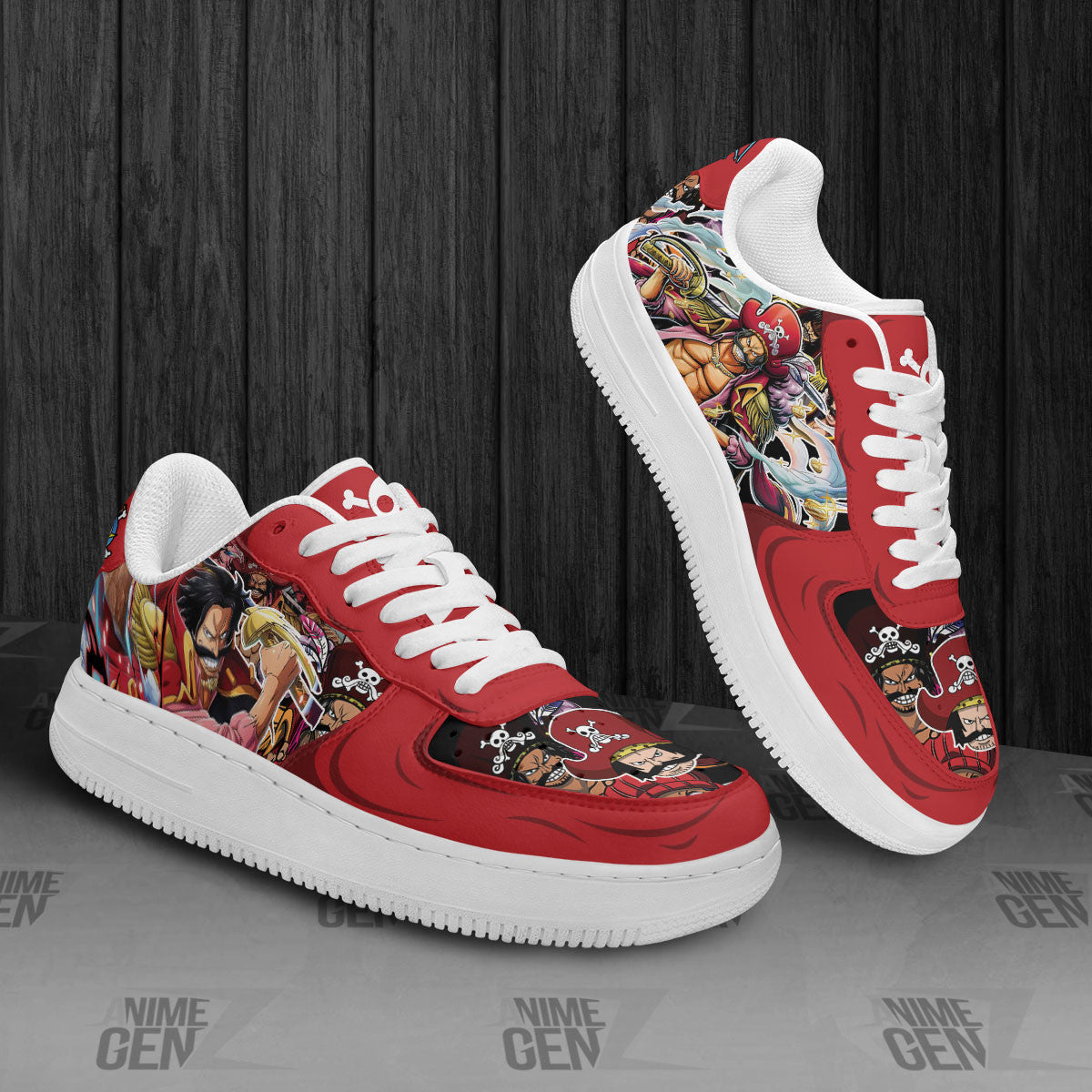 One Piece Gol D Roger Air Sneakers Custom Anime Shoes