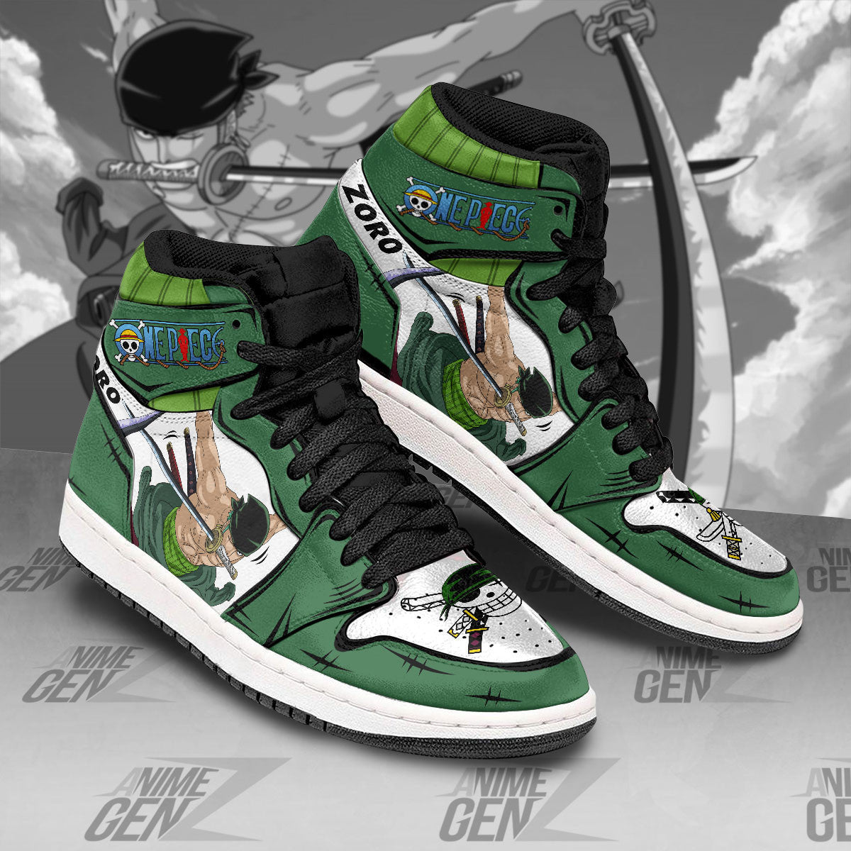 One Piece Roronoa Zoro JD Sneakers Custom Anime Shoes