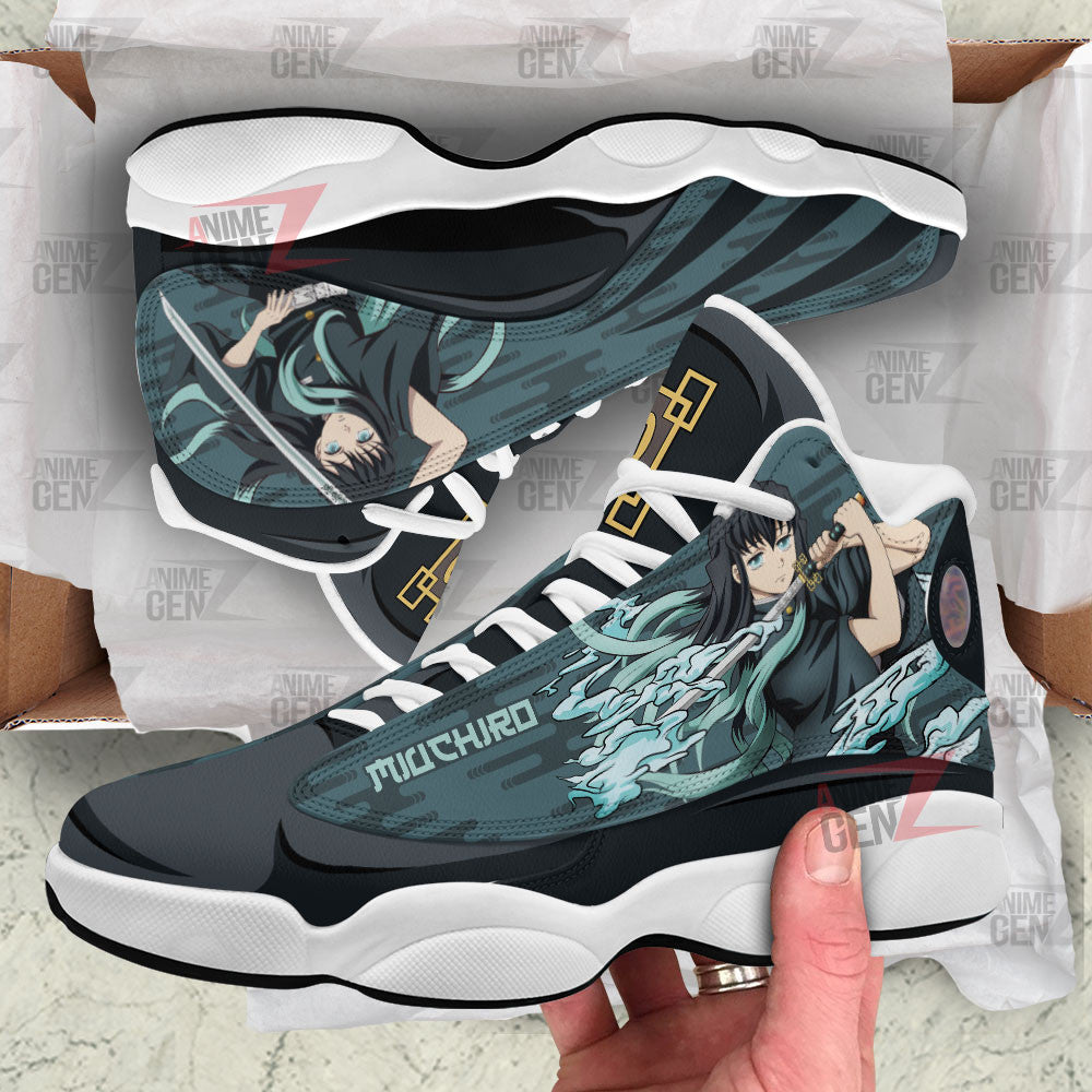 Demon Slayers JD13 Sneakers Muichiro Tokito Air Jordan 13 Custom Anime Shoes
