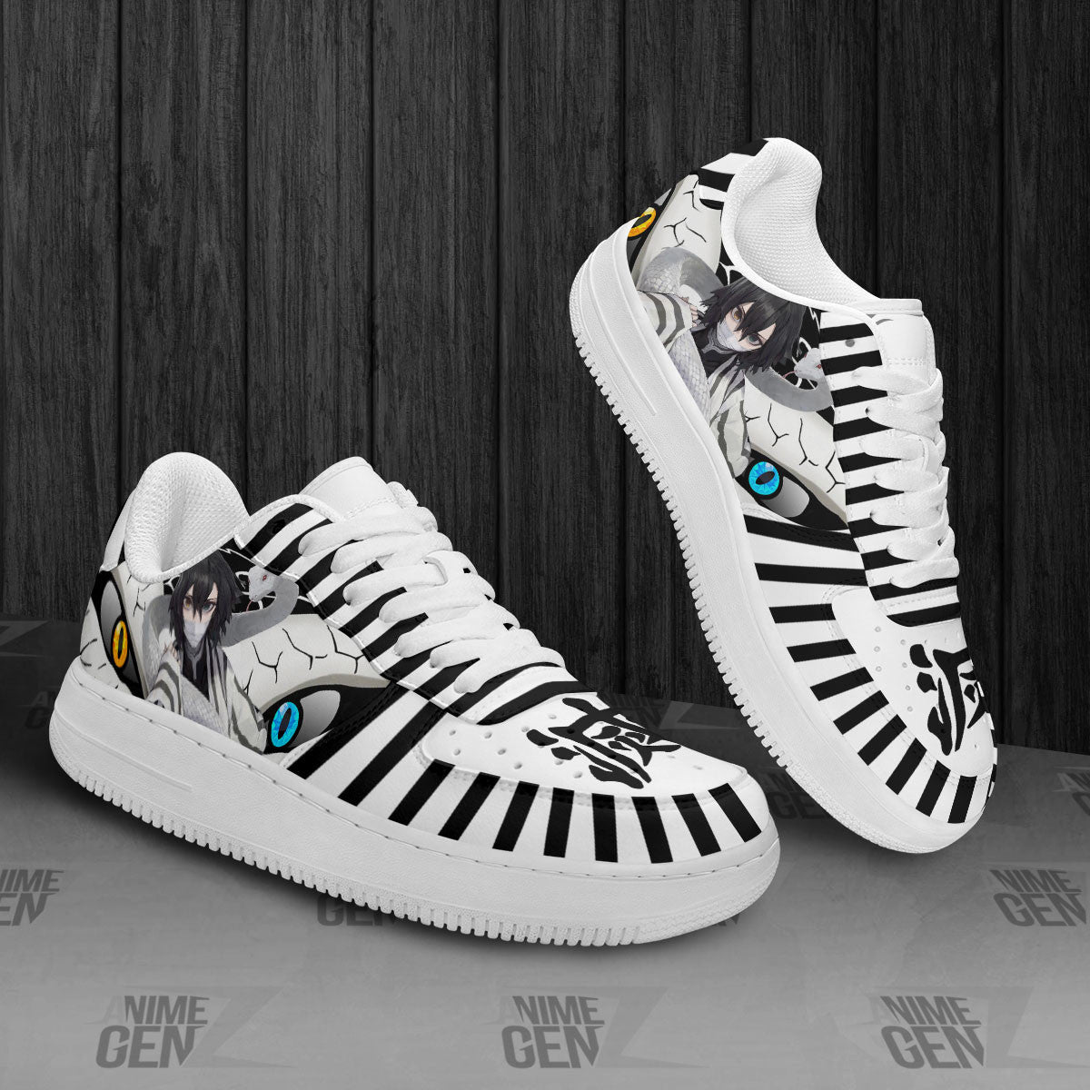 Demon Slayer Obanai Iguro Air Sneakers Custom Anime Shoes