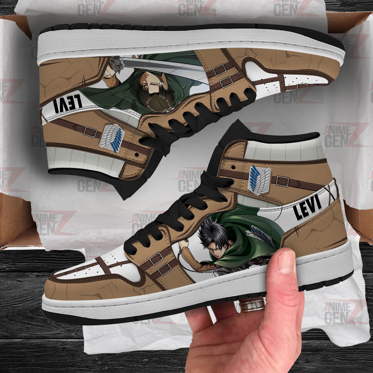 Attack On Titan JD Sneakers Levi Ackerman Custom Anime Shoes