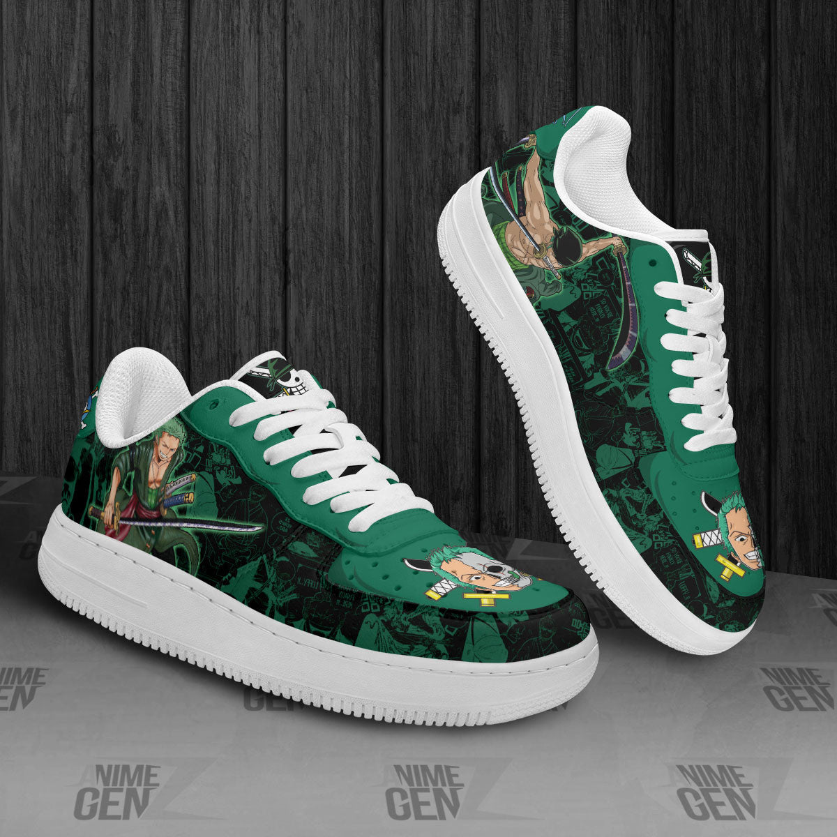 One Piece Roronoa Zoro Air Sneakers Custom Anime Shoes