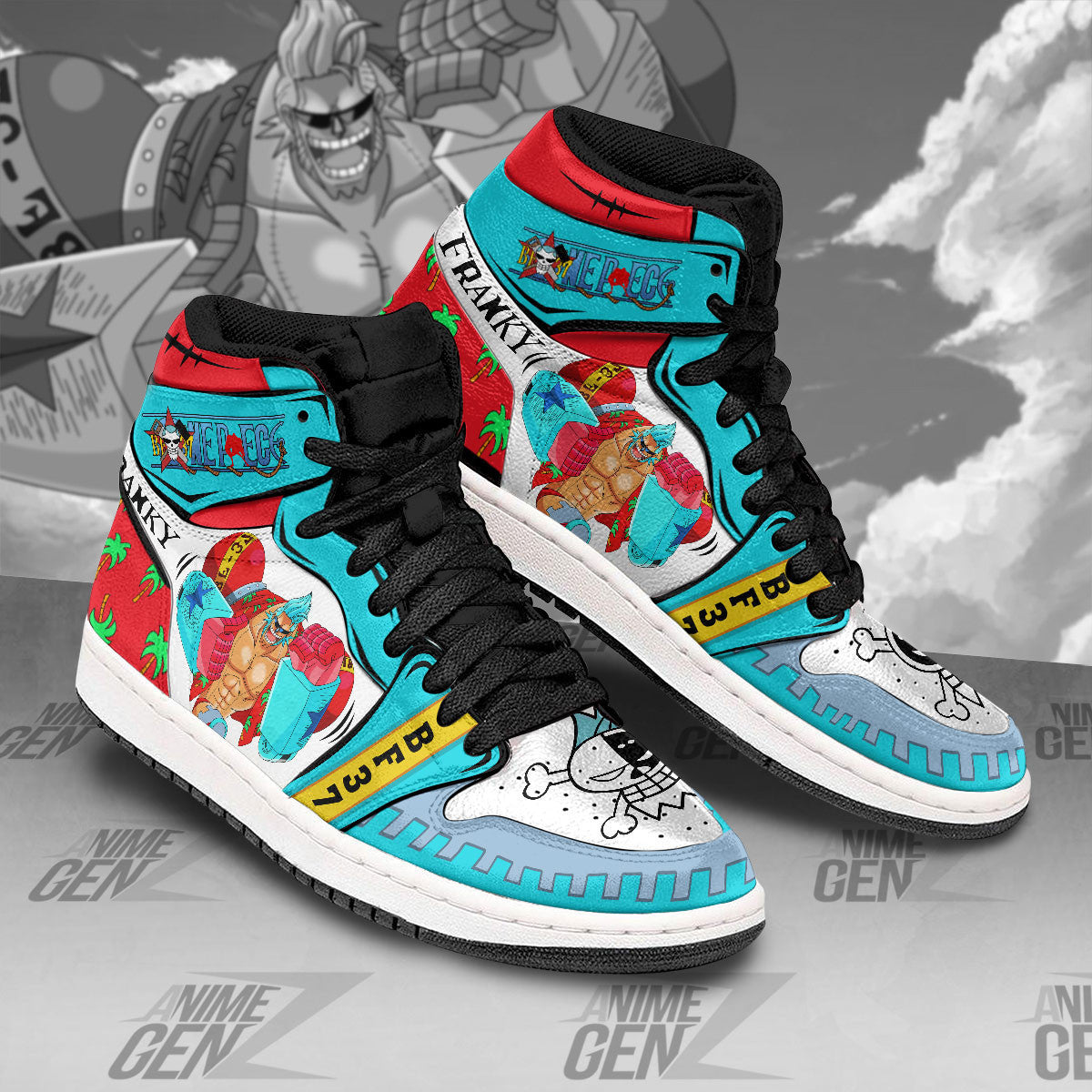 One Piece Franky JD Sneakers Custom Anime Shoes