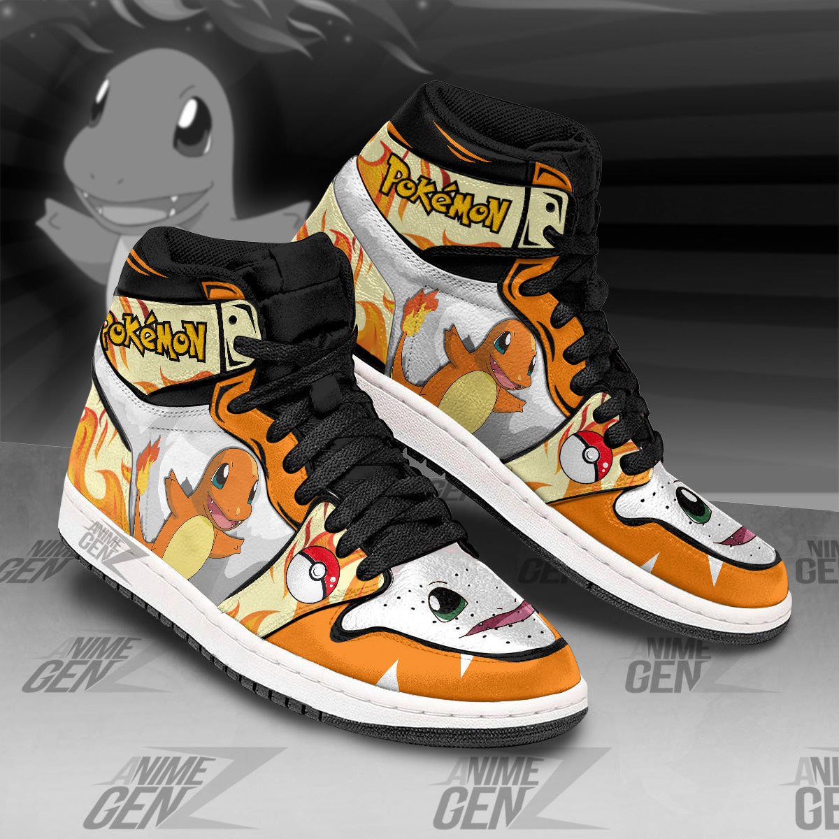 Pokemon Charmander JD Sneakers Custom Pokemon Anime Shoes