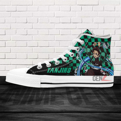 Demon Slayer Kamando Tanjiro High Top Shoes Custom Anime Shoes