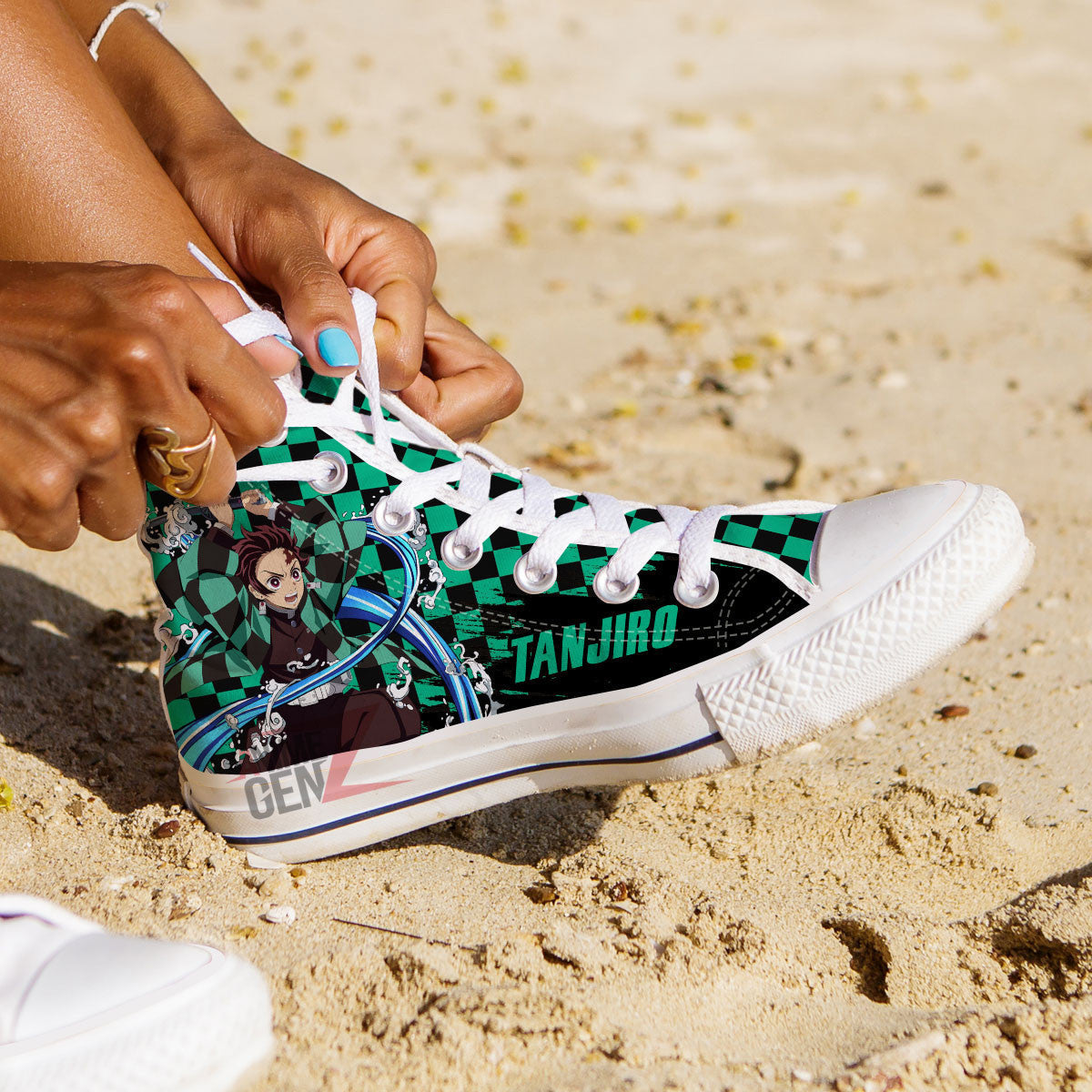 Demon Slayer Kamando Tanjiro High Top Shoes Custom Anime Shoes