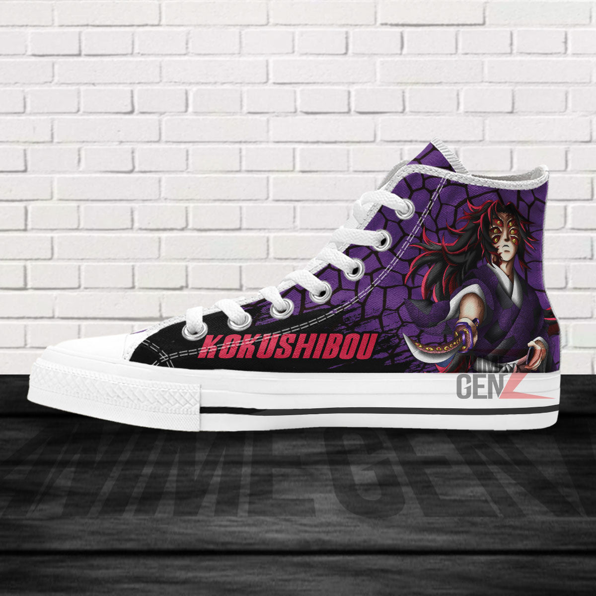 Demon Slayer Kokushibou High Top Shoes Custom Anime Shoes