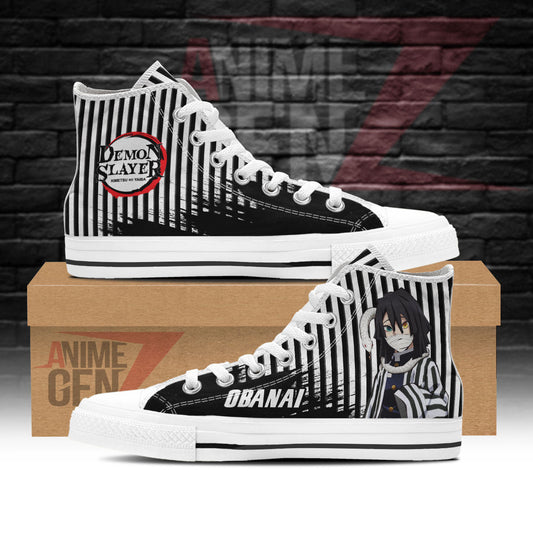 Demon Slayer Obanai Iguro High Top Shoes Custom Anime Shoes