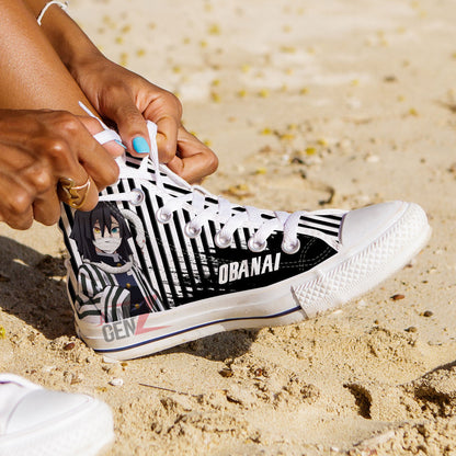 Demon Slayer Obanai Iguro High Top Shoes Custom Anime Shoes