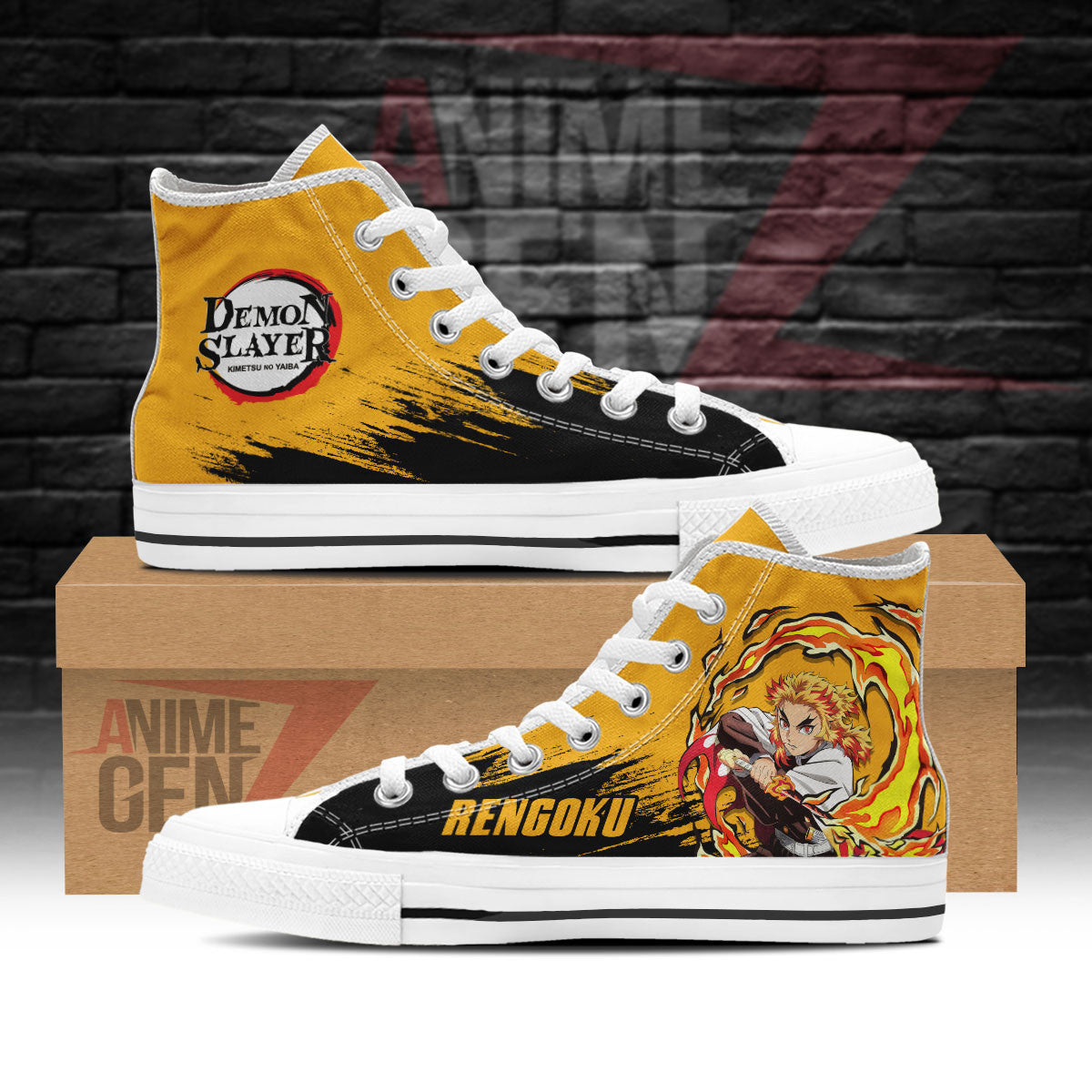 Demon Slayer Rengoku High Top Shoes Custom Anime Shoes