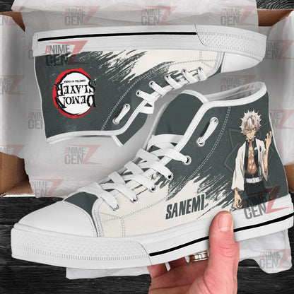 Demon Slayer Sanemi Shinazugawa High Top Shoes Custom Anime Shoes