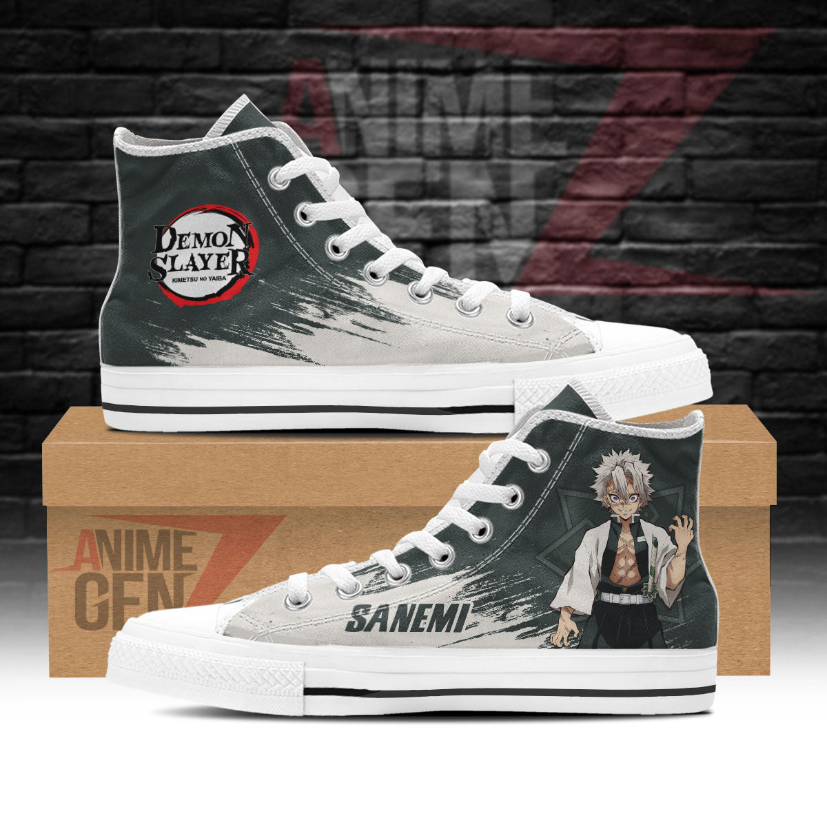Demon Slayer Sanemi Shinazugawa High Top Shoes Custom Anime Shoes