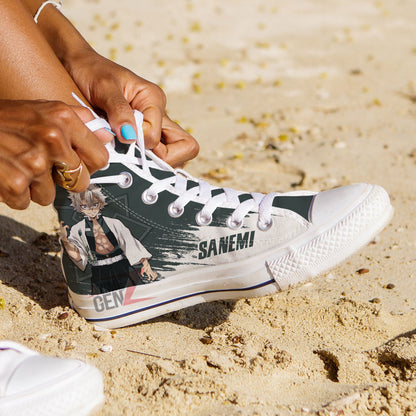 Demon Slayer Sanemi Shinazugawa High Top Shoes Custom Anime Shoes