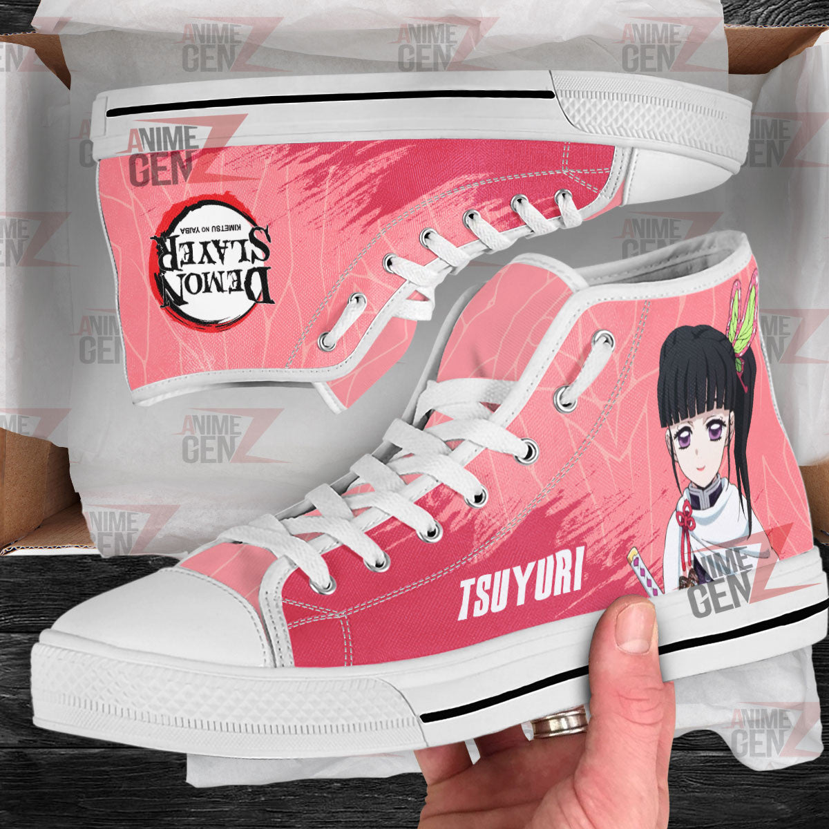 Demon Slayer Tsuyuri High Top Shoes Custom Anime Shoes