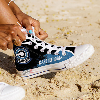 Dragon Ball Capsule Corp High Top Shoes Vegeta Super Saiyan Custom Anime Sneakers