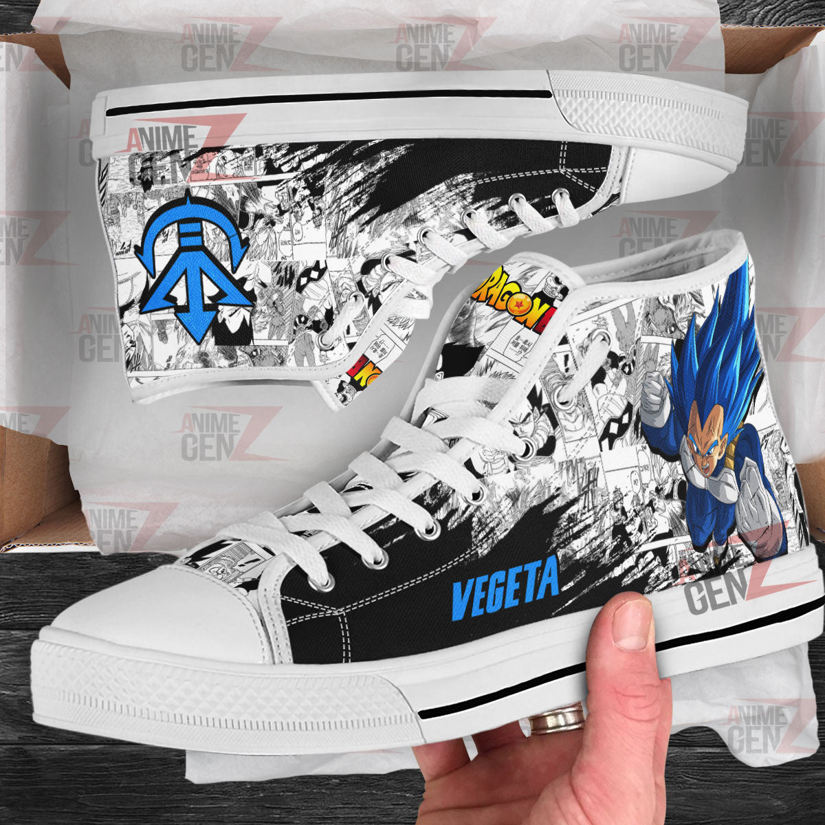 Dragon Ball Vegeta High Top Shoes Vegeta Super Saiyan Custom Anime Sneakers