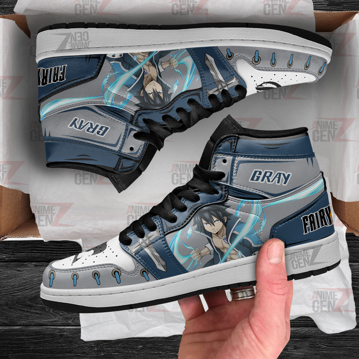 JD Sneakers Fairy Tail Gray Custom Anime Shoes