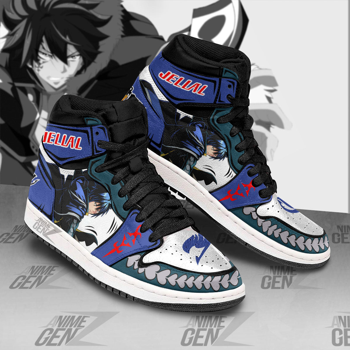 JD Sneakers Fairy Tail Jellal Custom Anime Shoes
