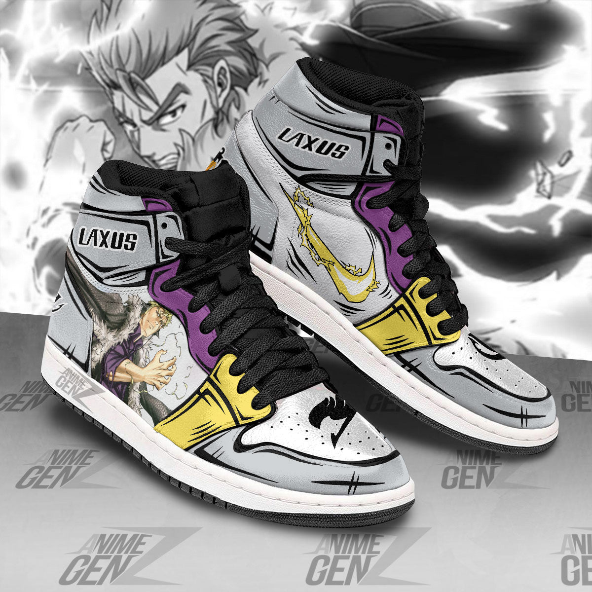 JD Sneakers Fairy Tail Laxus Custom Anime Shoes